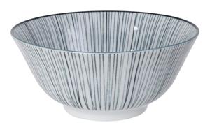 Zwart/Witte Kom Lijnen - Nippon Black - 15.2 x 6.7cm 500ml