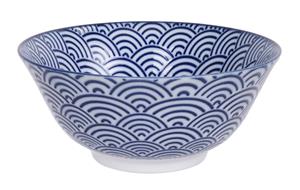 Blauw/Witte Kom Golven - Nippon Blue - 15.2 x 6.7cm 500ml