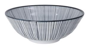 Zwart/Witte Kom Lijnen - Nippon Black - 21 x 7.8cm 1100ml