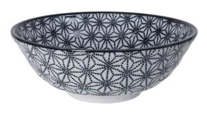 Zwart/Witte Kom Ster - Nippon Black - 21 x 7.8cm 1100ml