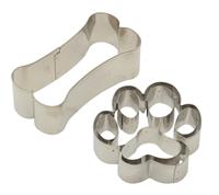 Städter 2-tlg. Ausstechform Set "Hundesnack", ca. 7,5–9,5 cm silber