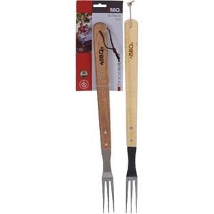 Nampook Bbq vork RVS/hout 46x7cm