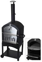 BIGBUY BBQ Holzkohlegrill Mit Rädern Schwarz (ø10 X 46,5 Cm) (44,5 X 65 X 158 Cm)