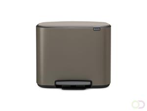 Brabantia pedaal emmer Bo 11+23 liter platinum