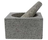 Vijzel met stamper graniet 14 cm vierkant Cosy&Trendy