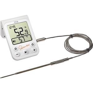 TFA Dostmann 14.1510.02 Grill-Thermometer  Überwachung der Kerntemperatur, Kabelsensor Braten, Grillgut, Niedergaren