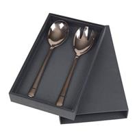 Broste Copenhagen Hune HUNE Salatbesteck titanium espresso Set 2tlg. (espresso)