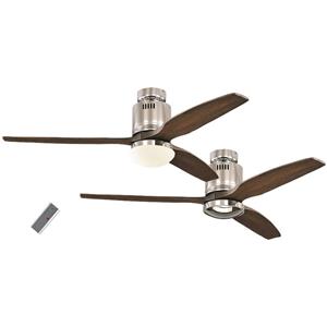 Deckenventilator AERODYNAMIX Rotorblatt-Ø 1320 mm Nussbaum / Chrom glänzend