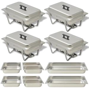 vidaXL Chafing Dish Set 4-tlg. Edelstahl Silber