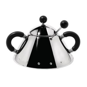 Alessi Zuckerdose mit Löffel 9097 Schwarz - 200 ml