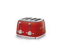 Smeg 50's style broodrooster 4 sleuven staal rood
