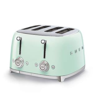 Smeg 50's style broodrooster 4 sleuven staal watergroen