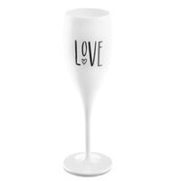 Koziol Sektglas mit Druck "LOVE" CHEERS, 100 ml, weiß