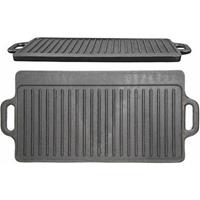 Gietijzeren Grillplaat Dubbelzijdig - 45cm x 23cm - KitchenCraft - Cast Iron