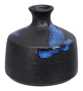 Zwarte Handgemaakte Vaas - 8.5 x 9cm