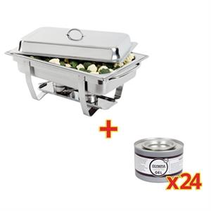 olympia SONDERANGEBOT Milan Chafing-Dish mit 24 x Brennpaste