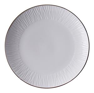 Wit/Goud Bord Lijnen - Nippon White - 19cm