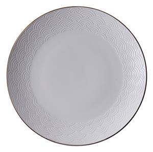 Wit/Goud Bord Golven - Nippon White - 25cm