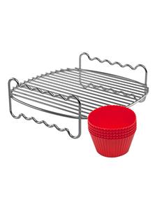 Philips Grillrost »+ Muffincups, HD9904/01 Party-Kit«, Edelstahl, Silikon, passend für HD962x, HD964x, HD974x