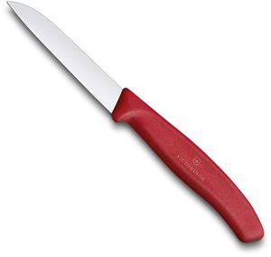 Victorinox SwissClassic groentemes, rood handvat, RVS lemmet van 8cm