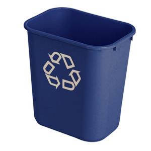 Rubbermaid Papierkorb, 26,6 Liter, rechteckig, PE, blau