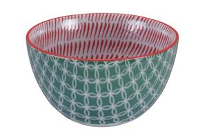 Groen/Rode Kom - Mixed Bowls - 12.7 x 7 cm 500ml