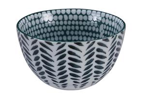 Groen/Witte Kom - Mixed Bowls - 12.7 x 7 cm 500ml