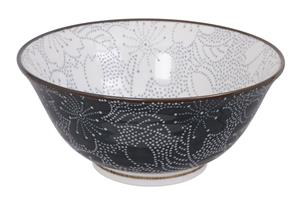 Zwart/Grijze Kom - Sakura - 14.8 x 6.8cm 500ml