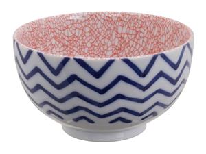 Blauw/Rode Kom - Mixed Bowls - 13.2 x 7.4cm 500ml