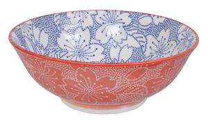 Blauw/Rode Kom - Sakura - 19.7 x 7cm 1000ml