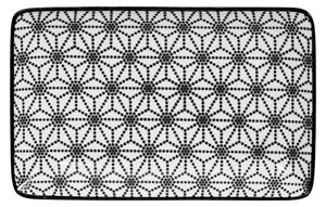 Zwart/Wit Rechthoekig Bord Ster - Nippon Black - 21 x 13.5cm