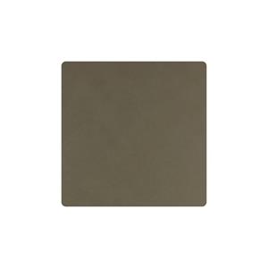 LIND DNA onderzetter Nupo leer 10x10cm - legergroen