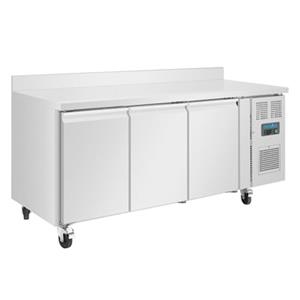 Polar Serie U 3-türiger Edelstahlgefrierschrank mit Spritzschutz 417Ltr