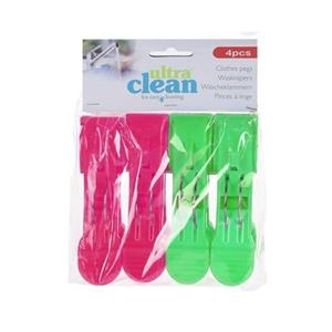 Roze en groene strandlaken knijpers 4 stuks 13cm - Knijpers