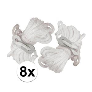 Merkloos 8x Scheerlijnen / touw met gatspanners 3,5 meter -