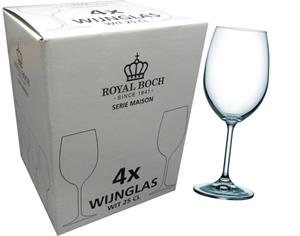 Eigen merk Royal Boch witte wijnglas 25 cl " Maison" ds a 4 st