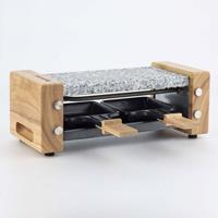 Raclette apparaat en kooksteen voor 2 personen, houten ontwerp H.Koenig