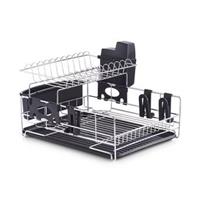 SO CLEVER DéOpbergshop Zeller - Dish Drain Rack, metal chromed/PP, black