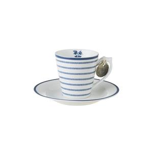 Laura Ashley Kop en Schotel Espresso Candy Stripe 9 cl