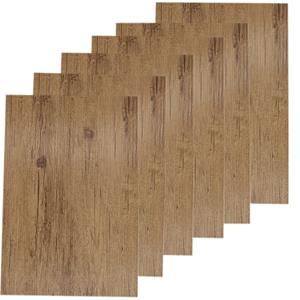 Cosy & Trendy 6x Placemats lichtbruine hout print 45 cm Bruin