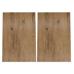 Cosy & Trendy 2x Placemats lichtbruine hout print 45 cm Bruin