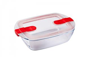 Pyrex Cook & Heat rechthoekige ovenschaal met deksel 1,1 L glas