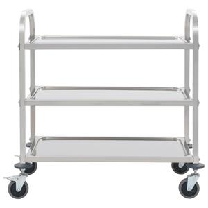 vidaXL 3-Stufiger Servierwagen 87 x 45 x 83,5 cm Edelstahl Silber