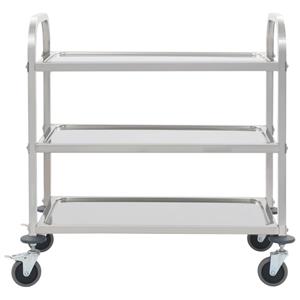 vidaXL 3-Stufiger Servierwagen 107 x 55 x 90 cm Edelstahl Silber