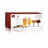 dutchcreativebrands Dutch Creative Brands - Vacu Vin Bierproben-Gläserset 5-tlg. mit Notizblock, Biergläser, Tasting Glas, Glas, Transparent, 76440604