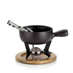 KELA KÃsefondue-Set Country Gusseisen / Holz 21 cm Ã 22cm schwarz / Holz 10 teilig