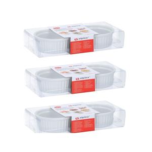 6x Ronde mini ovenschaaltjes wit 9 cm Wit