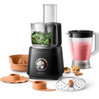 Philips Küchenmaschine HR7510/10, Viva Collection, 800 W, 2,1 l Schüssel, 29 Funktionen, 2-in-1 Schneidescheibe, Zitruspressenaufsatz
