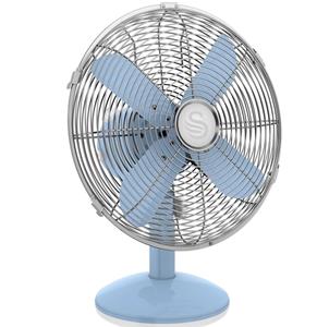 SWAN 12 inch Retro Tafelventilator Sky Blue