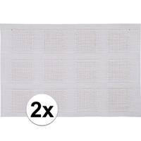 2x Placemats wit geweven/gevlochten 45 x 30 cm Wit